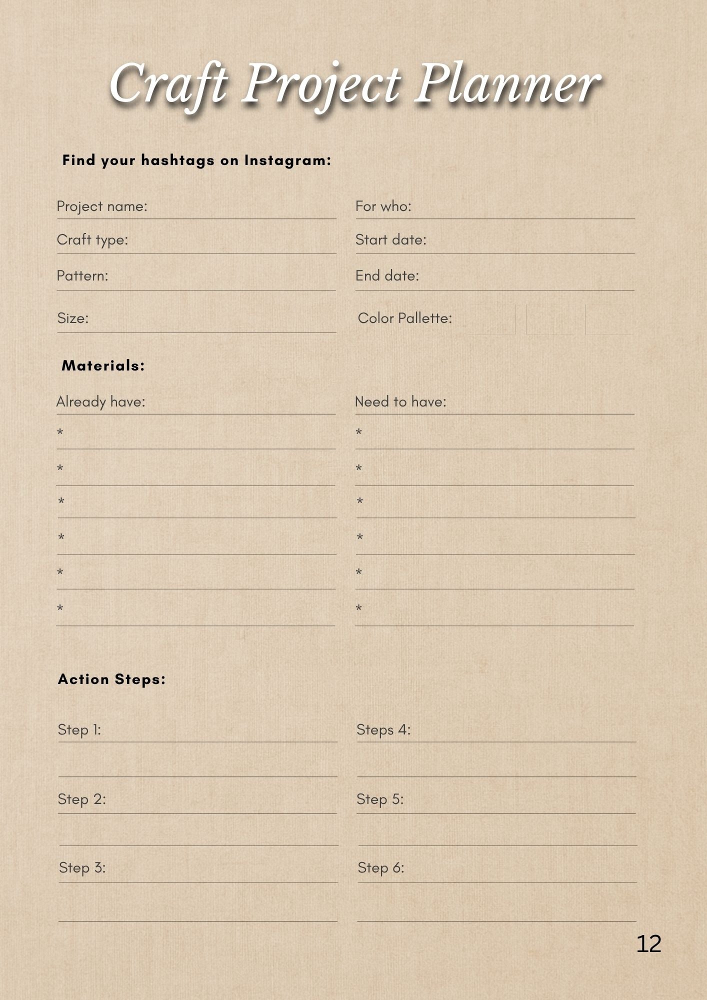 Handmade Business Planner