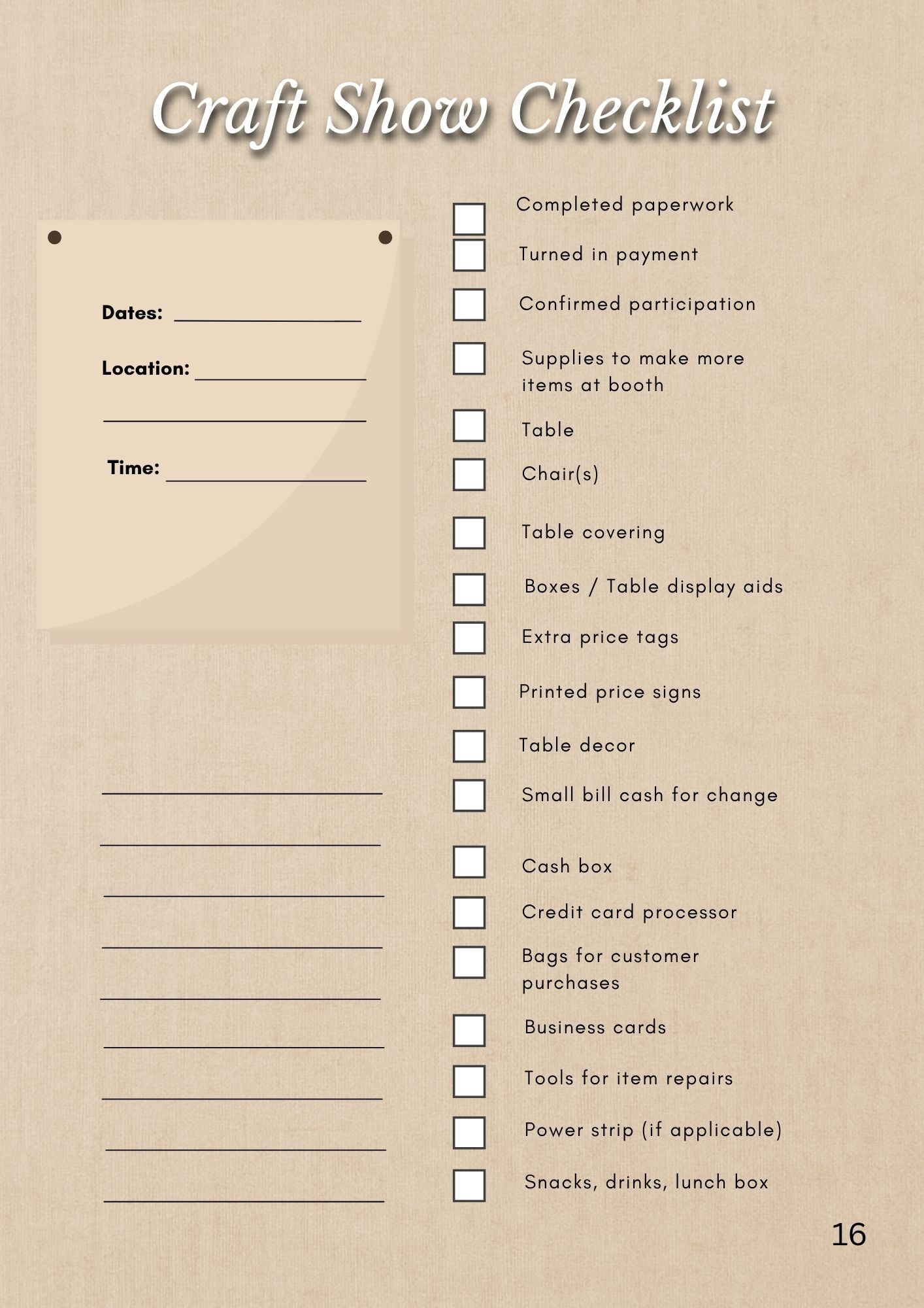 Handmade Business Planner