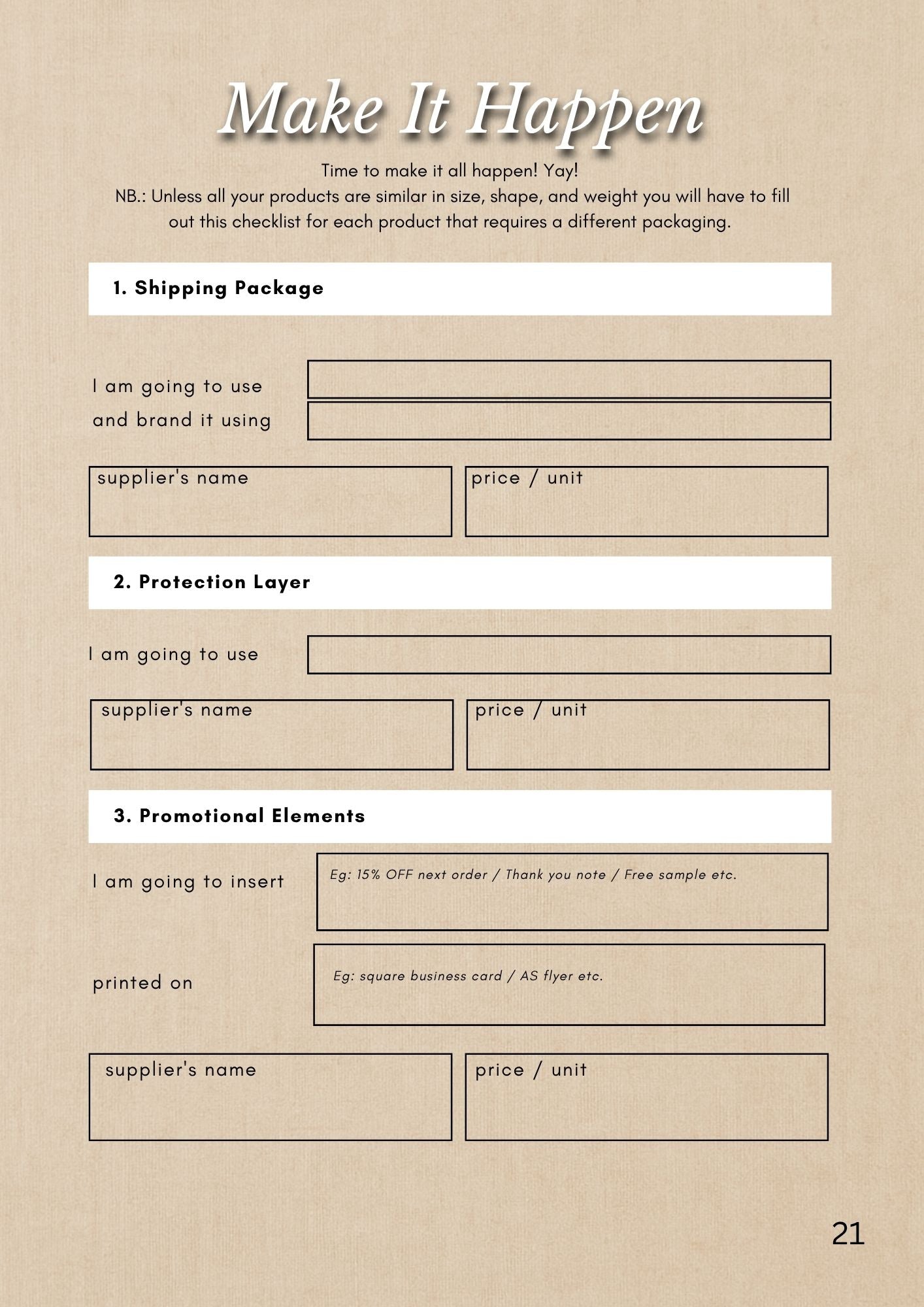 Handmade Business Planner