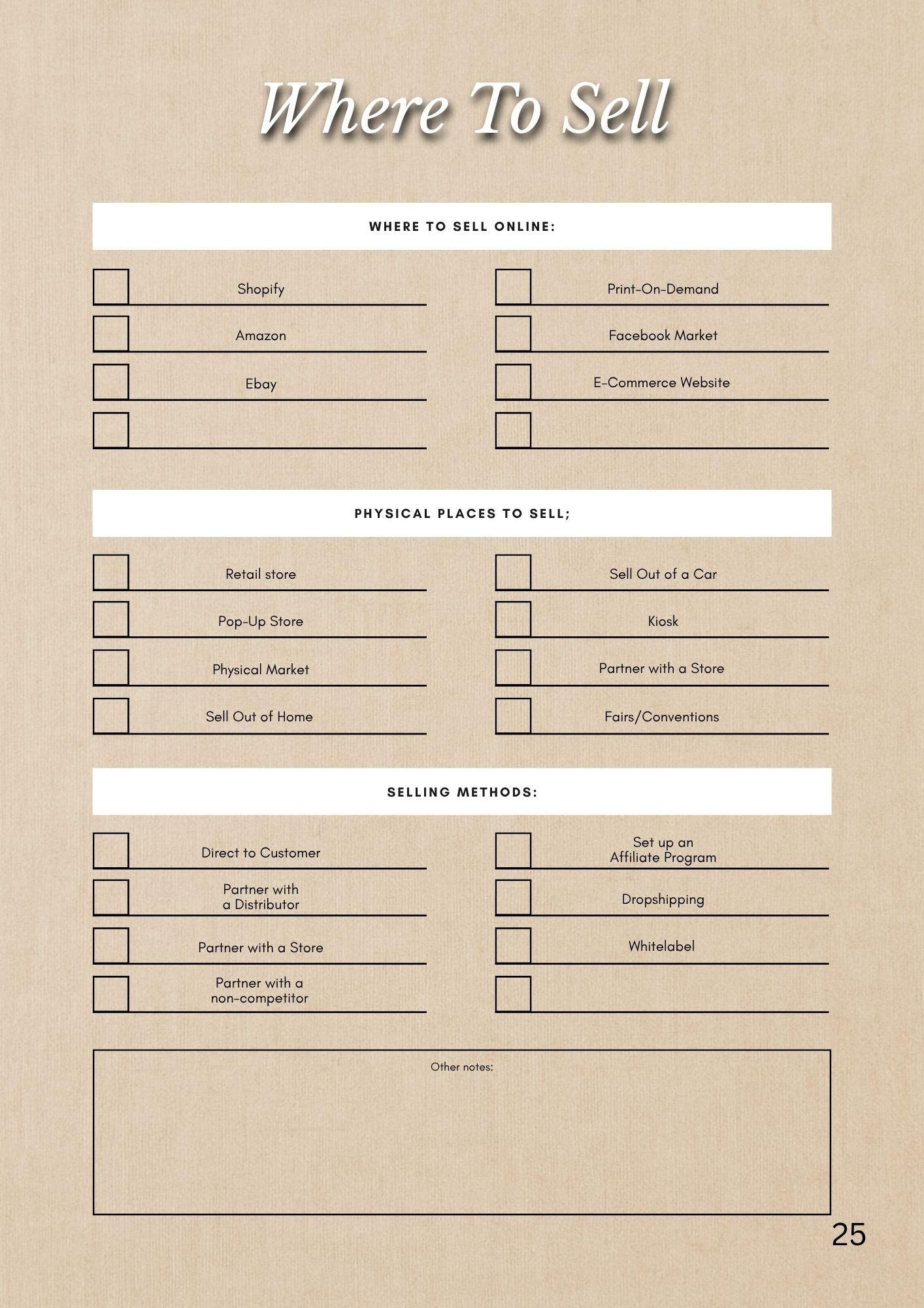 Handmade Business Planner