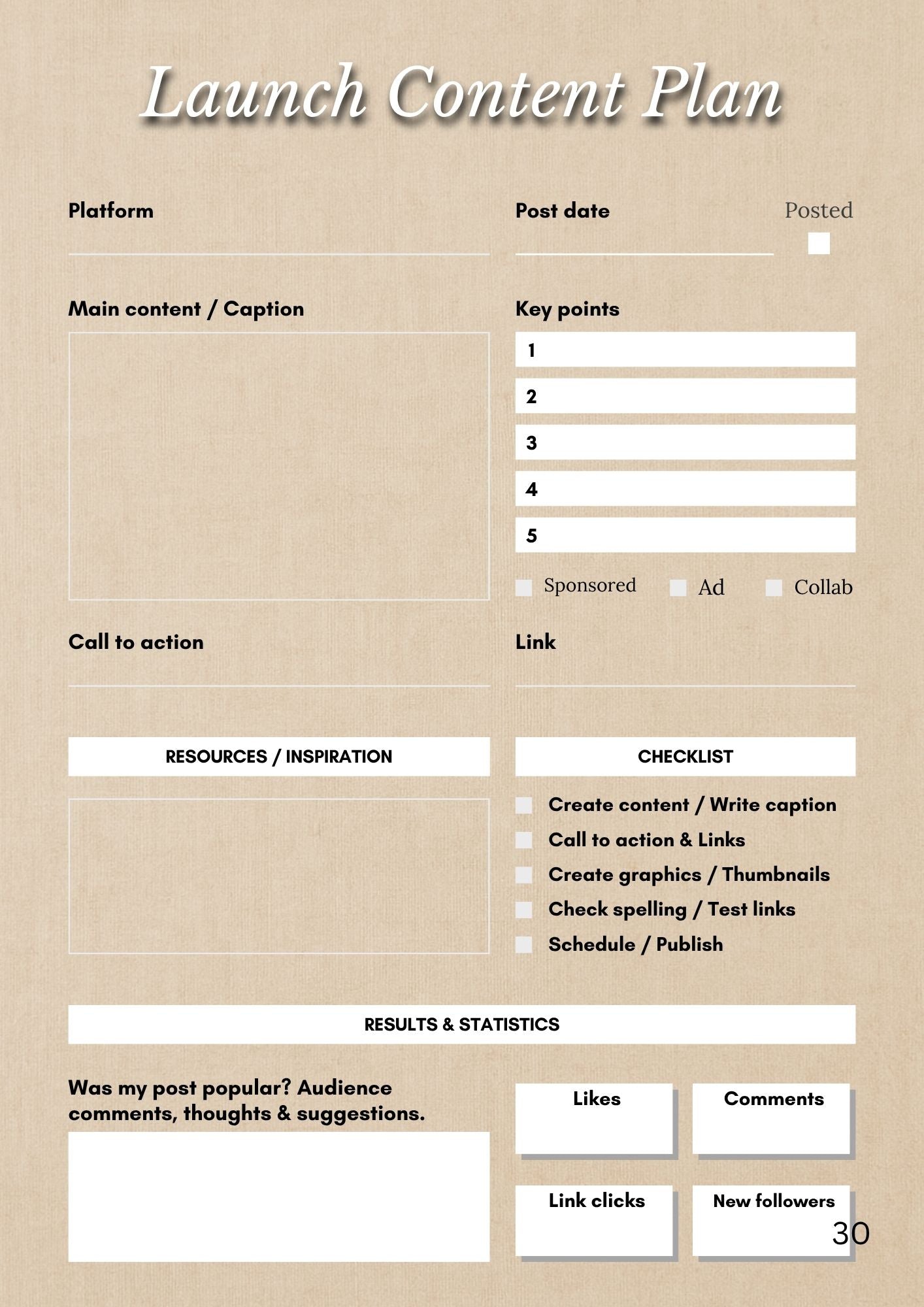 Handmade Business Planner