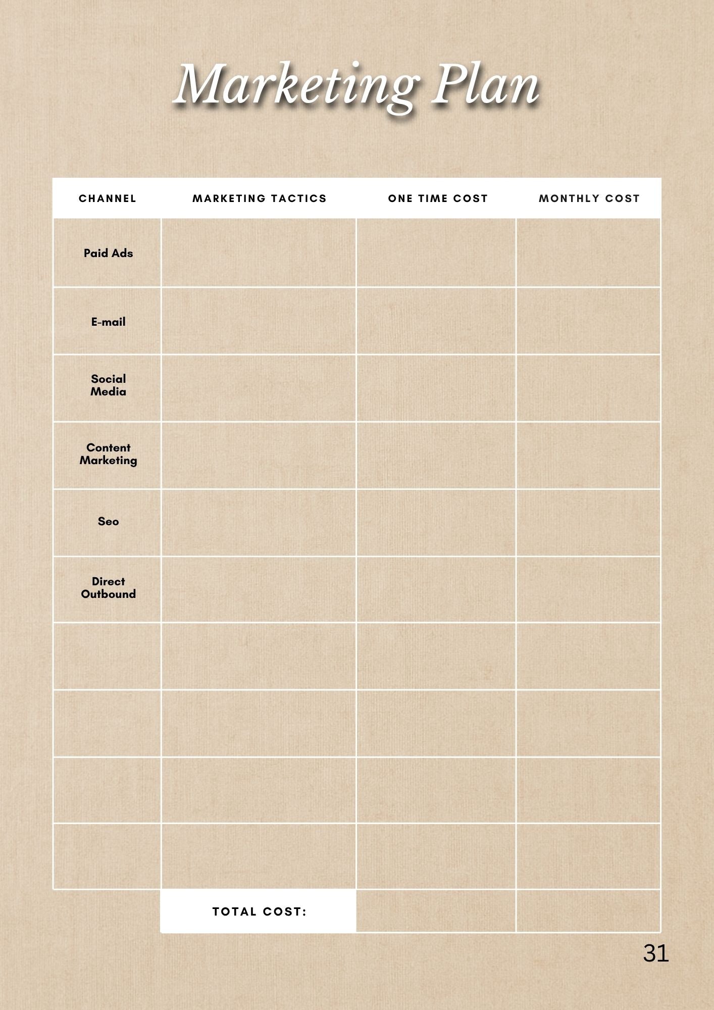 Handmade Business Planner