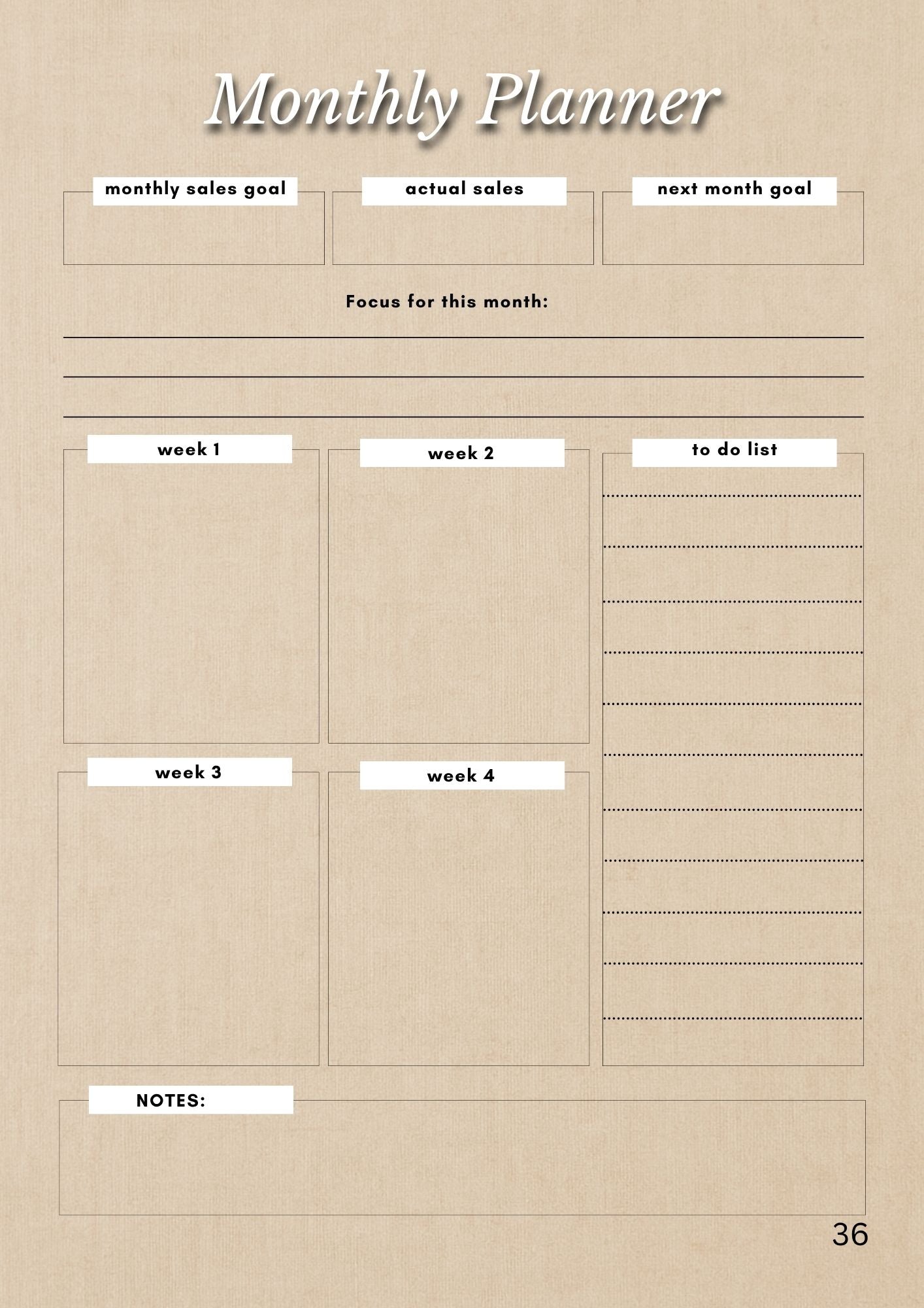 Handmade Business Planner