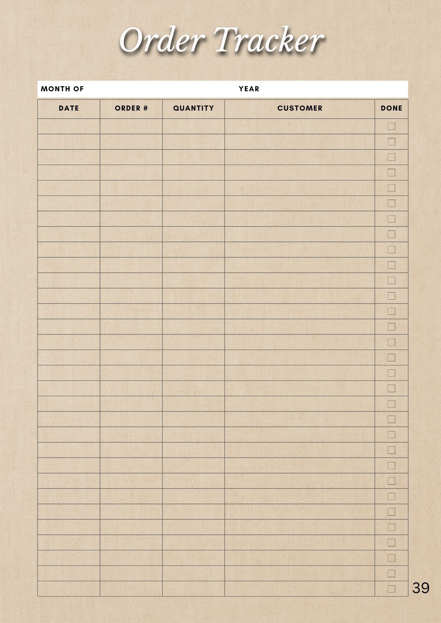Handmade Business Planner