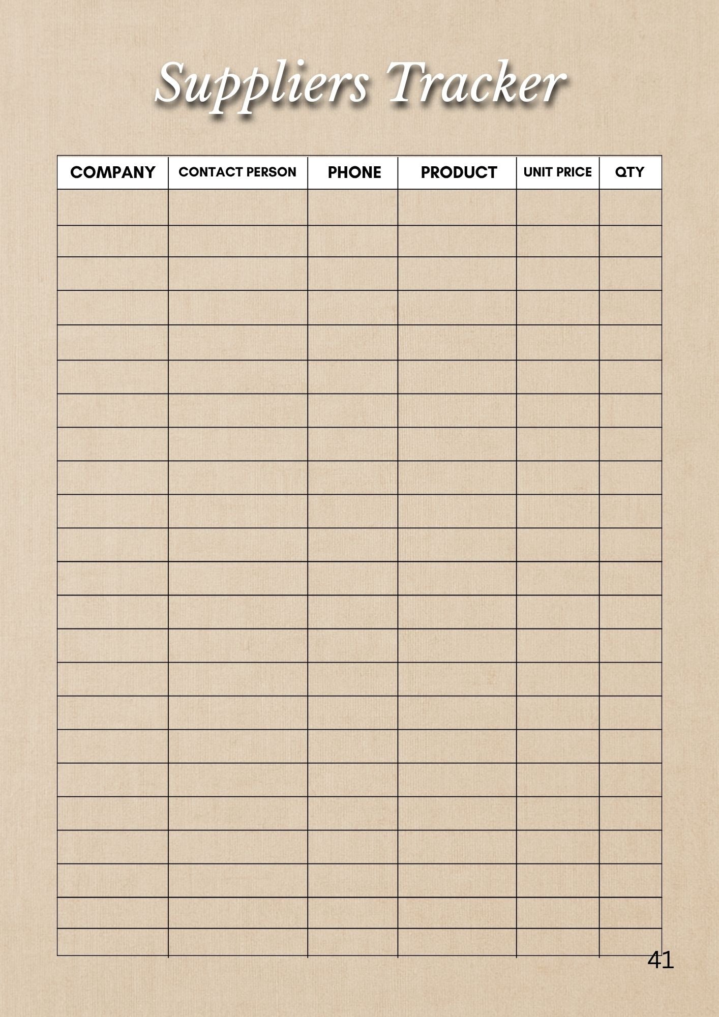 Handmade Business Planner