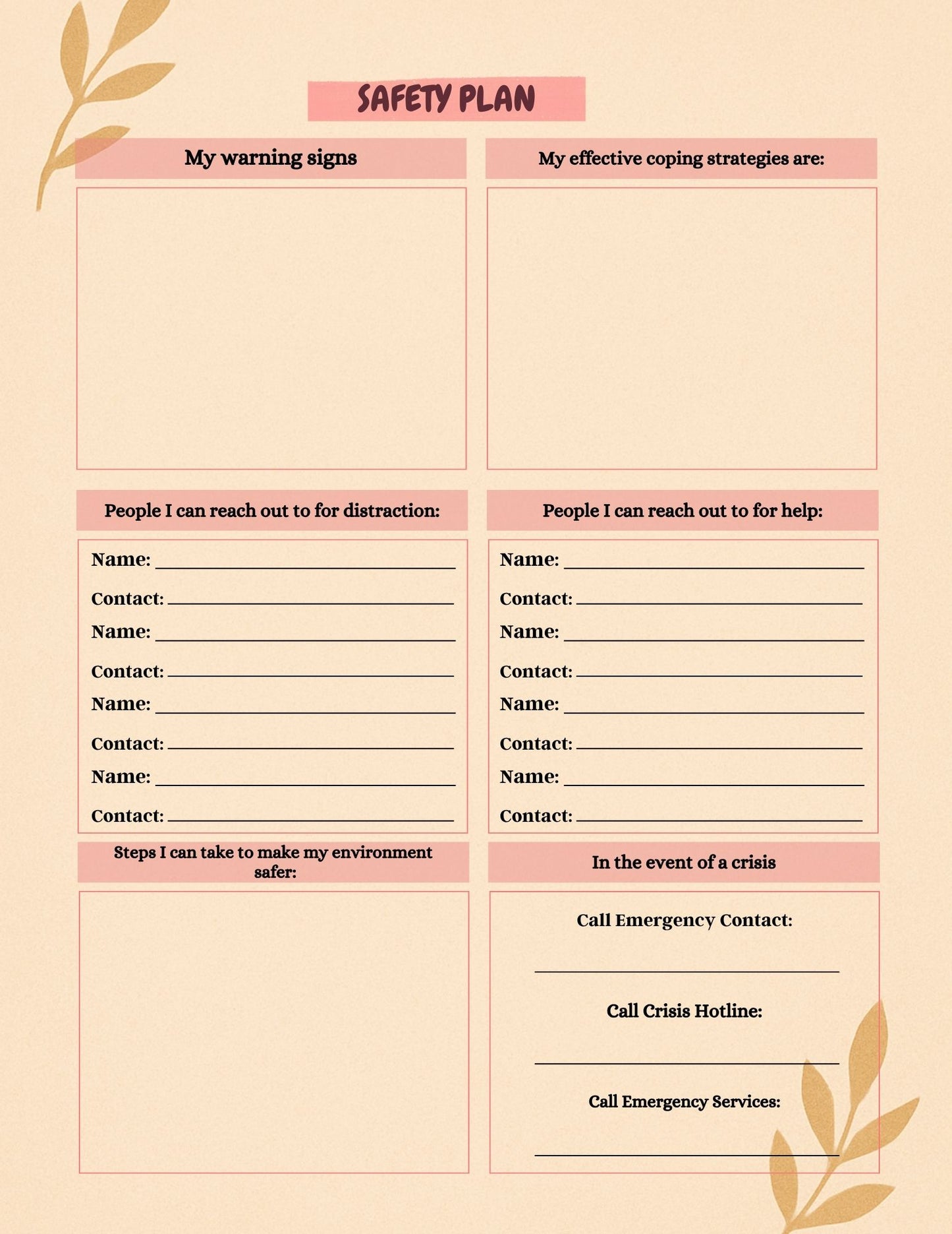 Mental Health Planner