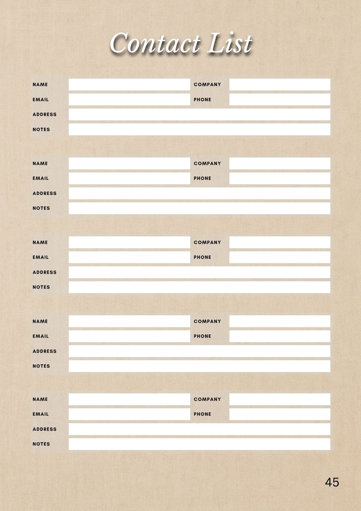 Handmade Business Planner